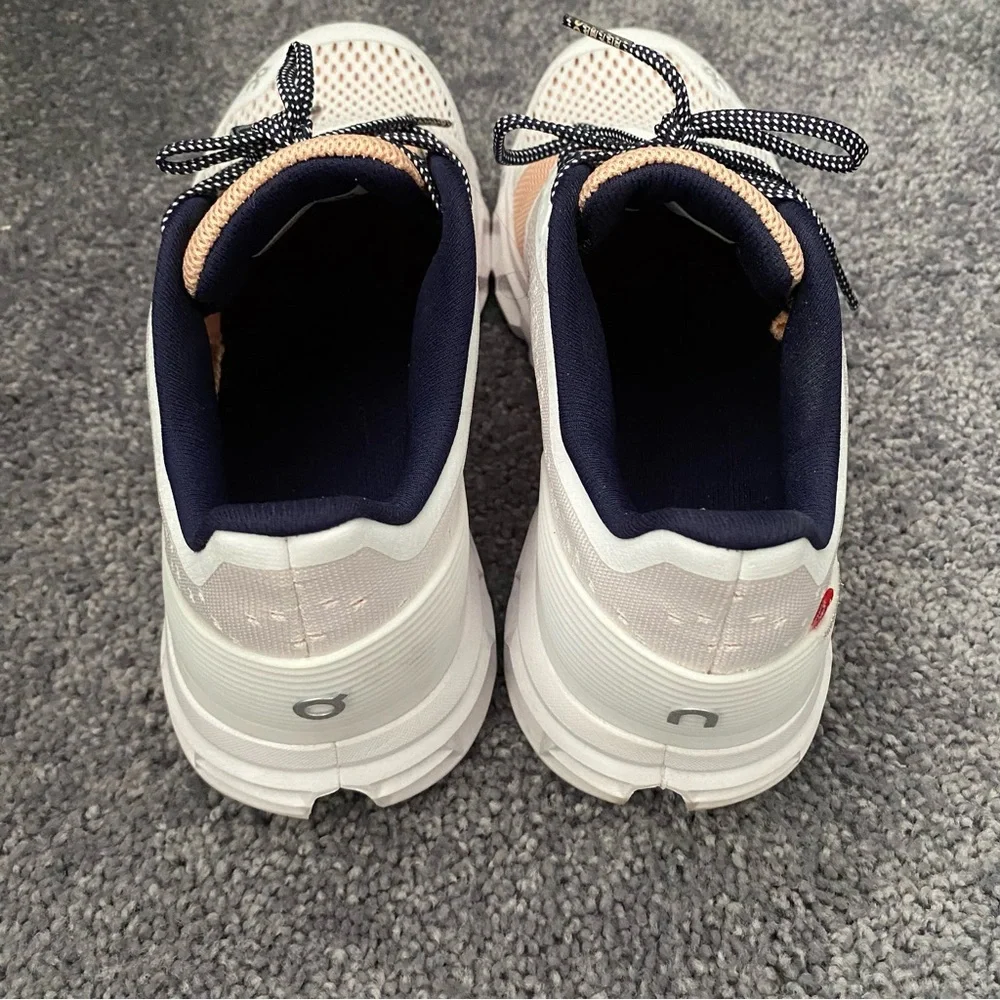 On Running Women's Peach and White Sneakers - Picture 4 of 10